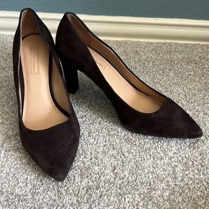 Dark Brown Suede Heels